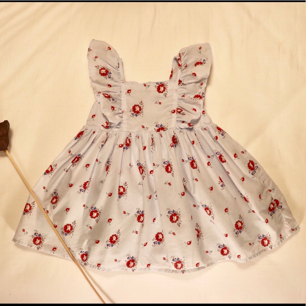Baby Gap Girls Floral Flutter Dress Size 6-12 M